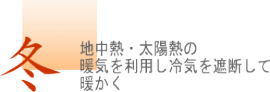 冬は地中熱で暖かく